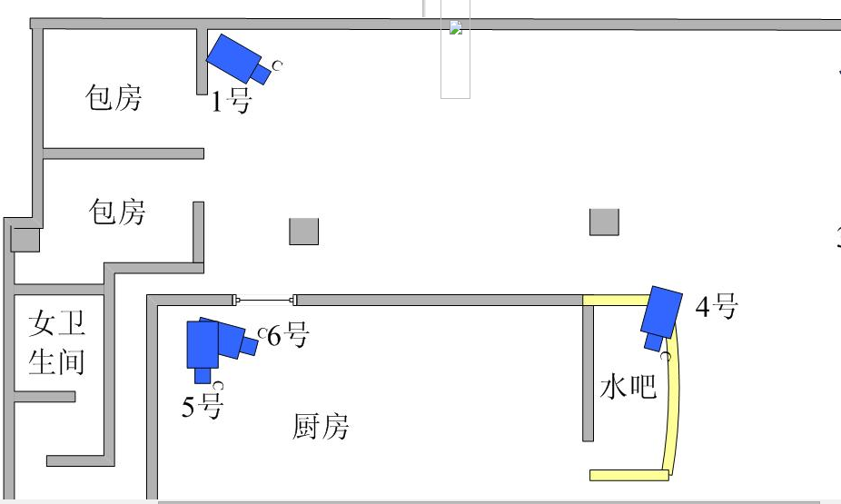 华府地下一层超市餐厅监控安装工程